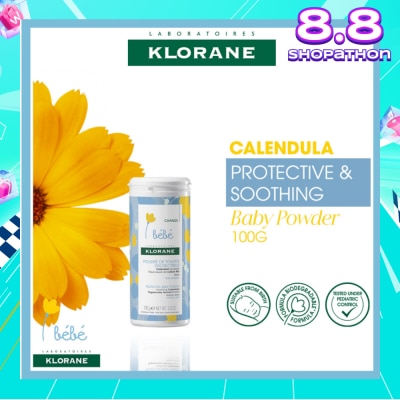 KLORANE Bebe Protective Baby Soothing Calendula Powder (To Soothes, Protects Baby Skin With Self Repairing Properties) 100g