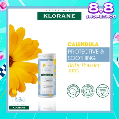 KLORANE Bebe Protective Baby Soothing Calendula Powder (To Soothes, Protects Baby Skin With Self Repairing Properties) 100g