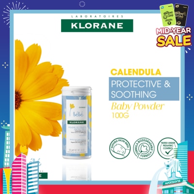 KLORANE Bebe Protective Baby Soothing Calendula Powder (To Soothes, Protects Baby Skin With Self Repairing Properties) 100g