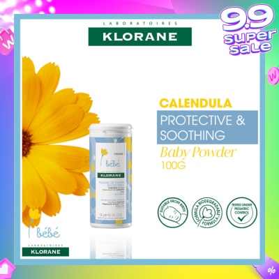 KLORANE Bebe Protective Baby Soothing Calendula Powder (To Soothes, Protects Baby Skin With Self Repairing Properties) 100g