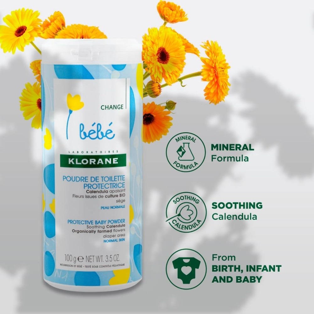 Bebe Protective Baby Soothing Calendula Powder (To Soothes, Protects Baby Skin With Self Repairing Properties) 100g