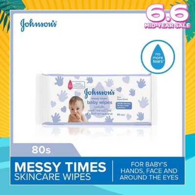 JOHNSON'S Baby Messy Times Wipes 80s (Expiry: Dec`2025)