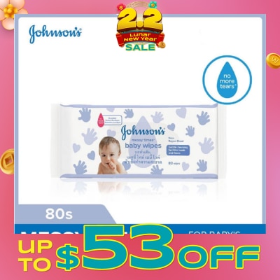 JOHNSON'S Baby Messy Times Wipes 80s