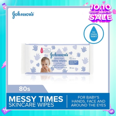 JOHNSON'S Baby Messy Times Wipes 80s (Expiry: Dec`2025)