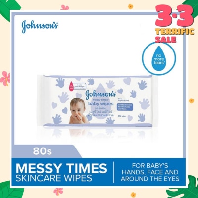 JOHNSON'S BABY Messy Times Gentle Cleansing Baby Wipes (For Baby's Hands, Face & Around The Eyes) 80s