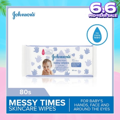 JOHNSON'S Baby Messy Times Wipes 80s (Expiry: Dec`2025)