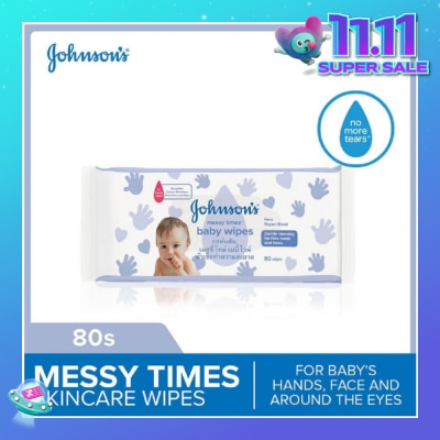 JOHNSON'S Baby Messy Times Wipes 80s (Expiry: Dec`2025)