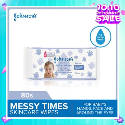 JOHNSON'S Baby Messy Times Wipes 80s (Expiry: Dec`2025)