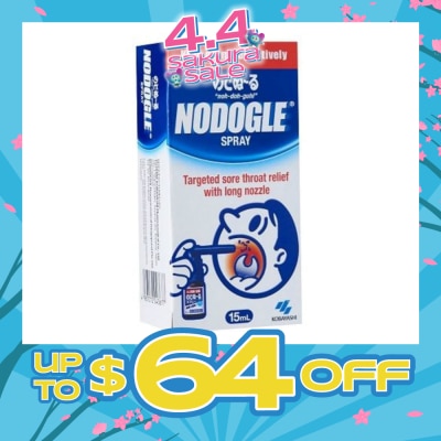 NODOGLE - Throat Spray for Sore Throat Relief Kills Germs Effectively (with Long Nozzle) 15ml