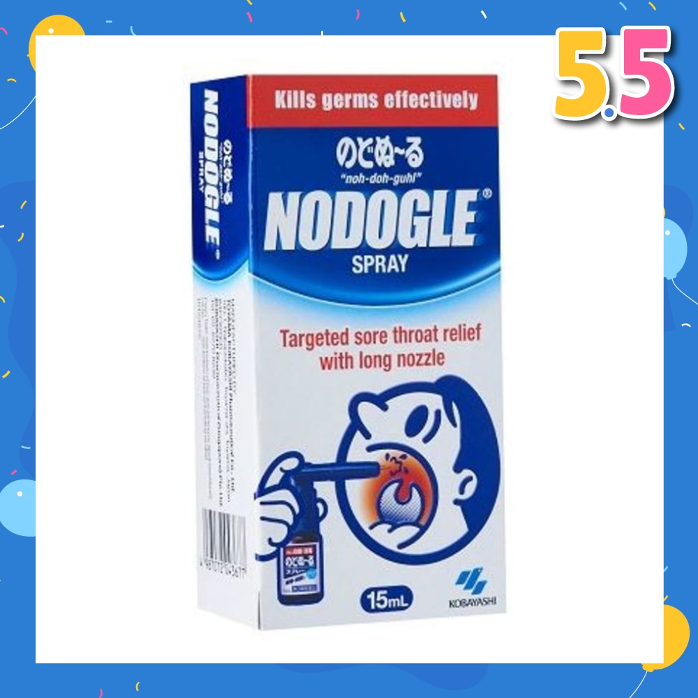 NODOGLE Throat Spray 15ml (Relief for Sore Throat and Throat Irritation)