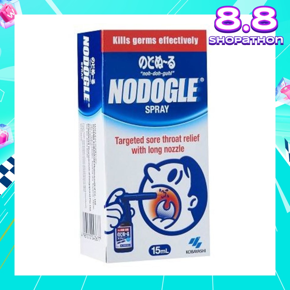 NODOGLE Throat Spray 15ml (Relief for Sore Throat and Throat Irritation)