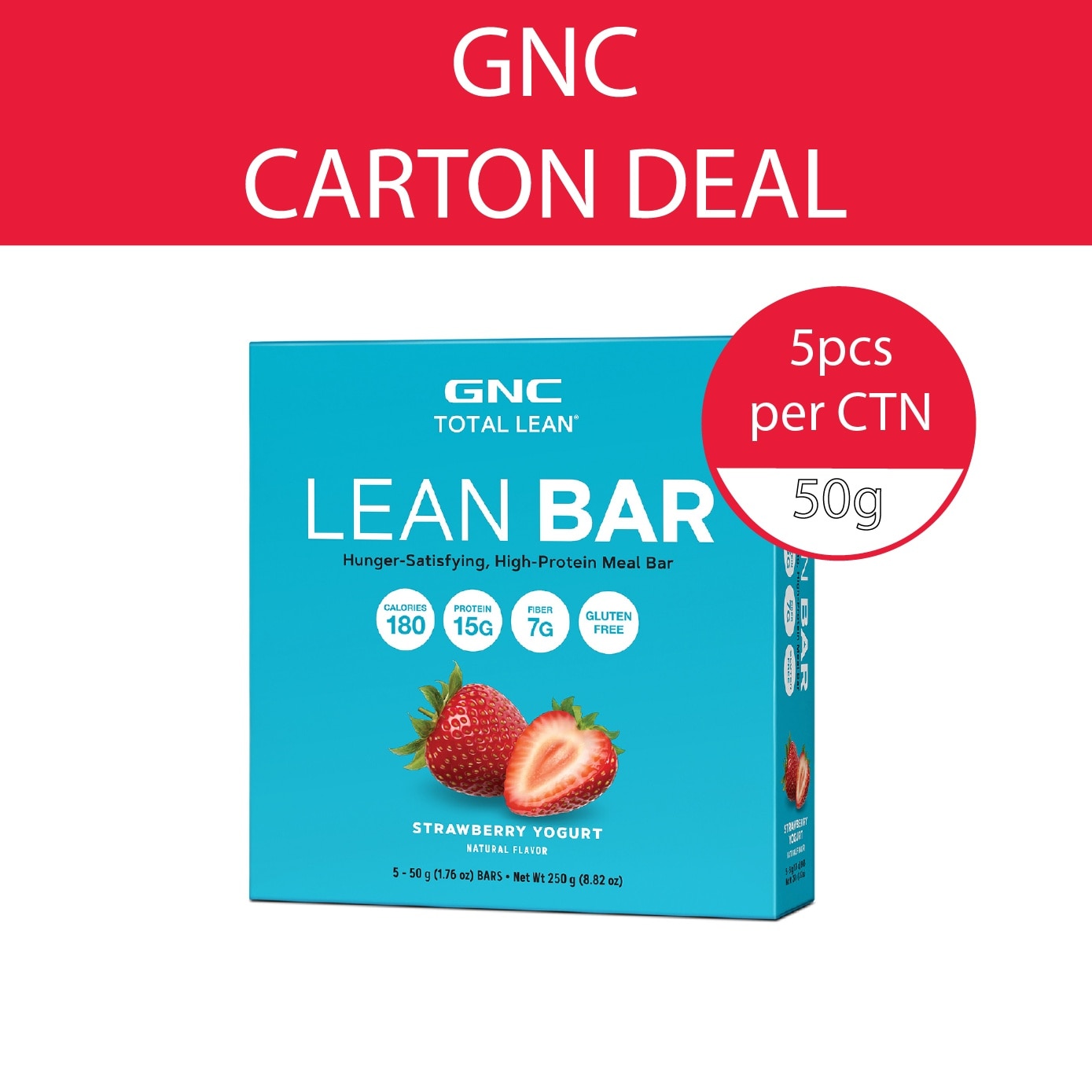 Total Lean Bar Protein Snack Bar Strawberry Yogurt 50g x 5s