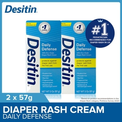 DESITIN Daily Defense Diaper Rash Protection Cream Instantly Soothe Diaper Rash Discomfort Twin Packset 57g x 2s