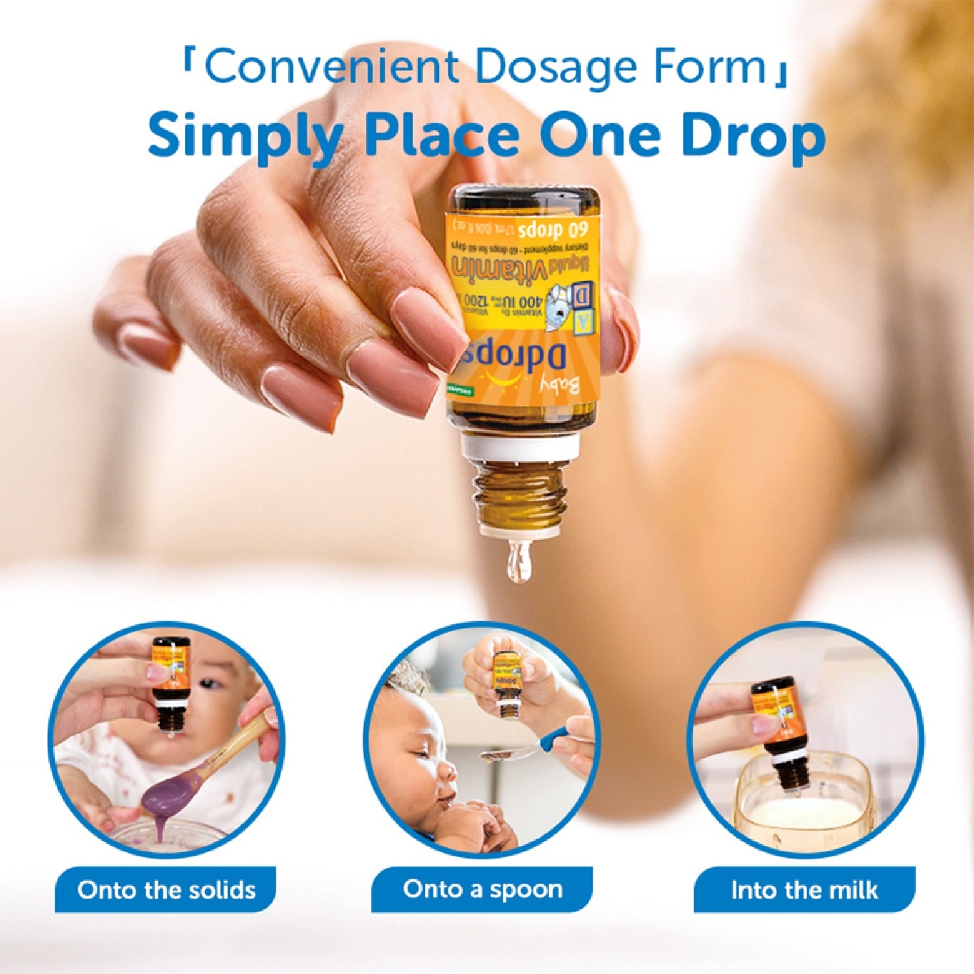 Organic Baby Liquid Vitamin A 1200 IU & D3 400 IU 60 Drops 1.7 ml
