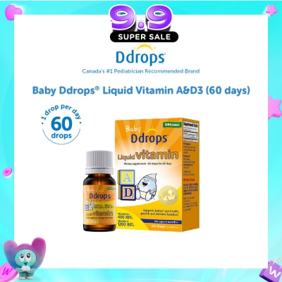 DDROPS - Organic Baby Liquid Vitamin A 1200 IU & D3 400 IU 60 Drops 1.7 ml image