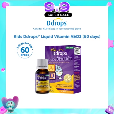 DDROPS - Organic Kids Liquid Vitamin A 1800 IU & D3 600 IU 60 Drops 1.7 ml image