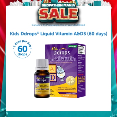 DDROPS - Organic Kids Liquid Vitamin A 1800 IU & D3 600 IU 60 Drops 1.7 ml
