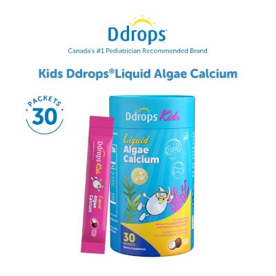 DDROPS - Kids Liquid Algae Calcium Supplement Sachet 30s