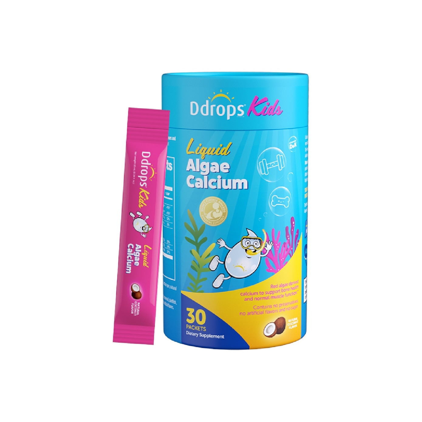 Kids Liquid Algae Calcium Supplement Sachet 30s