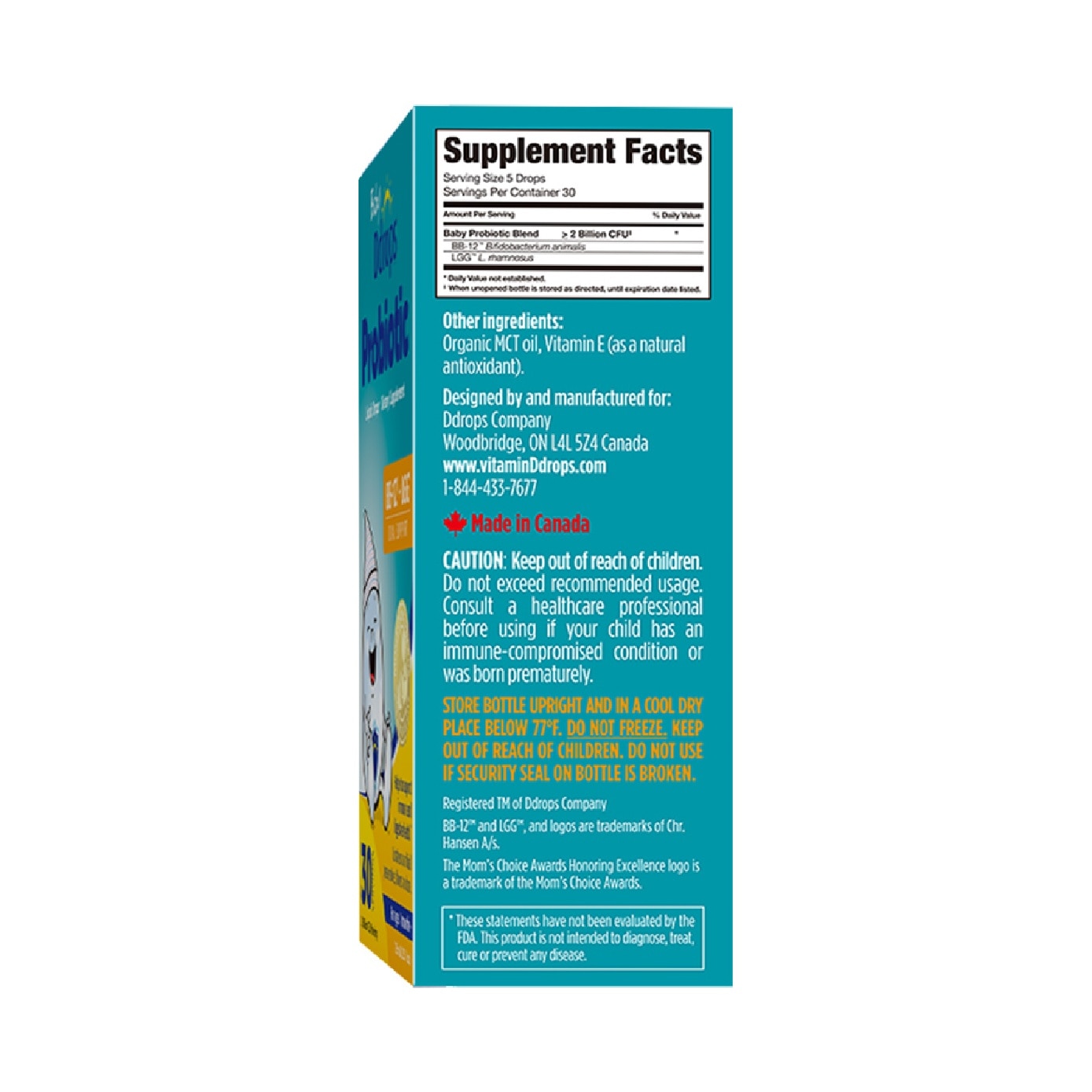 Kids Liquid Probiotic Supplement Bifidobacterium BB-12 + LGG 5ml
