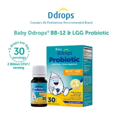 DDROPS - Kids Liquid Probiotic Supplement Bifidobacterium BB-12 + LGG 5ml