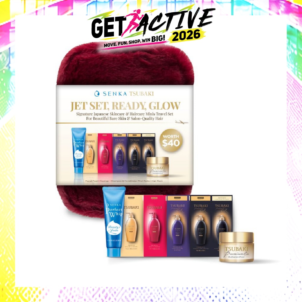 X TSUBAKI Jet Set, Ready, Glow Signature Japanese Skincare & Haircare Minis Travel Set 1s (Expiry: May`2027) image