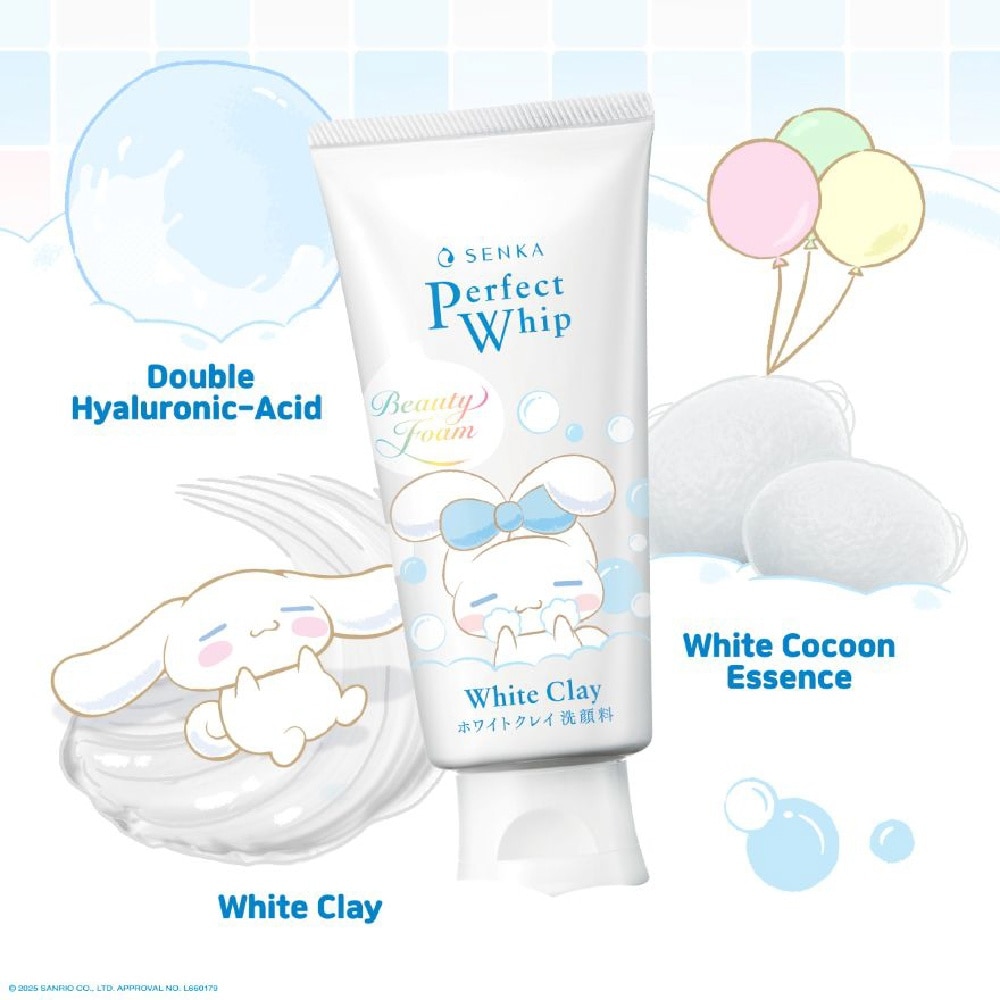 X CINNAMOROLL Limited Edition Perfect Whip White Clay Facial Cleanser 120g