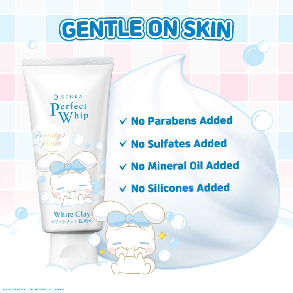 X CINNAMOROLL Limited Edition Perfect Whip White Clay Facial Cleanser 120g