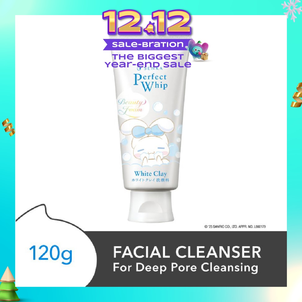 X CINNAMOROLL Limited Edition Perfect Whip White Clay Facial Cleanser 120g