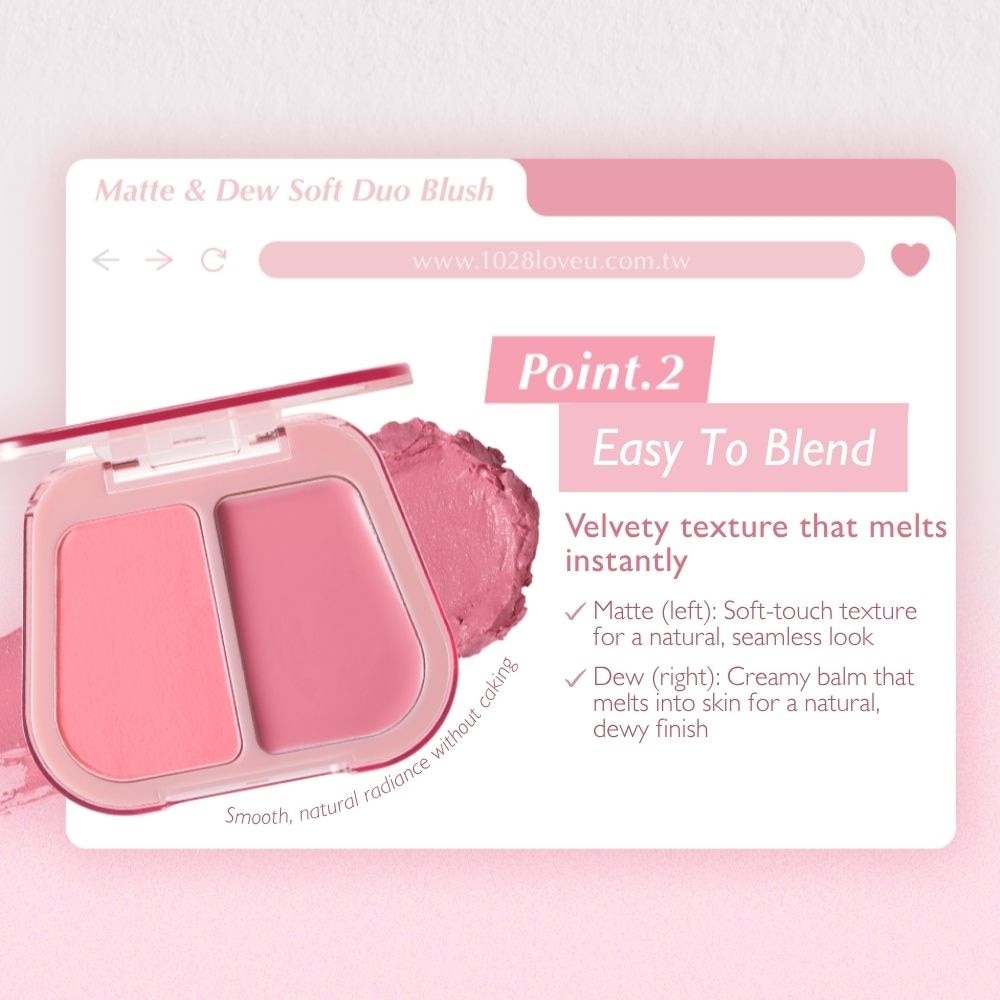 Matte & Dew Soft Duo Blush 02 Blossom 5g