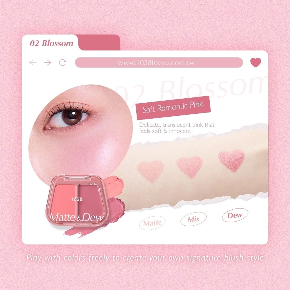 Matte & Dew Soft Duo Blush 02 Blossom 5g