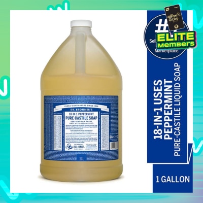DR BRONNER'S Peppermint Pure Castile Liquid Soap 1 Gallon