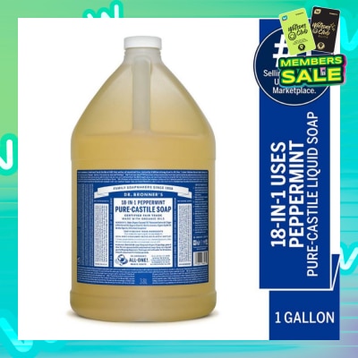 DR BRONNER'S Peppermint Pure Castile Liquid Soap 1 Gallon