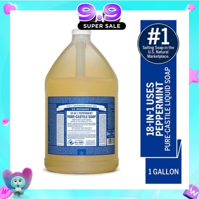 DR BRONNER'S - Peppermint Pure Castile Liquid Soap 1 Gallon image