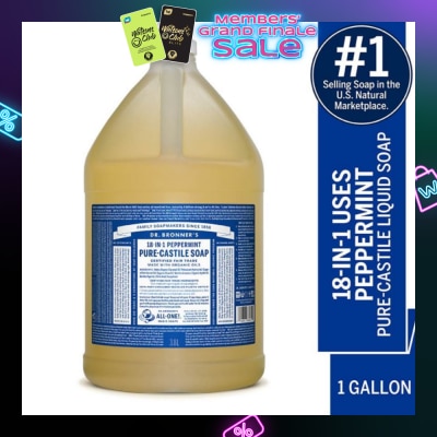 DR BRONNER'S Peppermint Pure Castile Liquid Soap 1 Gallon