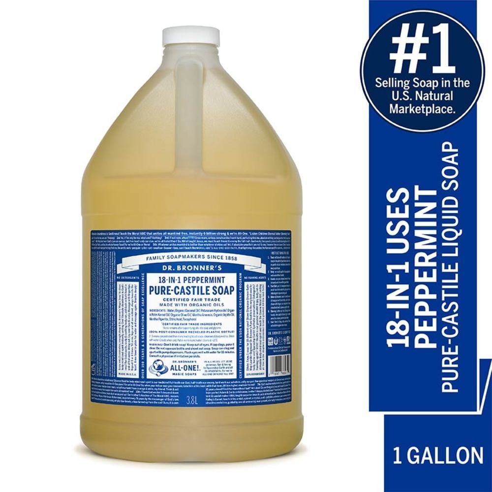 Peppermint Pure Castile Liquid Soap 1 Gallon