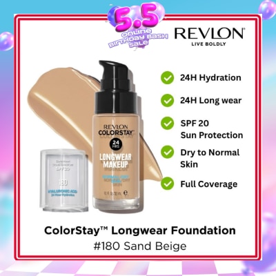 REVLON - ColorStay™ Longwear Makeup SPF 15 Foundation for Dry-Normal Skin #180 Sand Beige 30ml