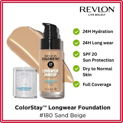 REVLON - ColorStay™ Longwear Makeup SPF 15 Foundation for Dry-Normal Skin #180 Sand Beige 30ml
