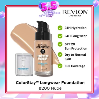 REVLON - ColorStay™ Longwear Makeup SPF 15 Foundation for Dry-Normal Skin #200 Nude 30ml