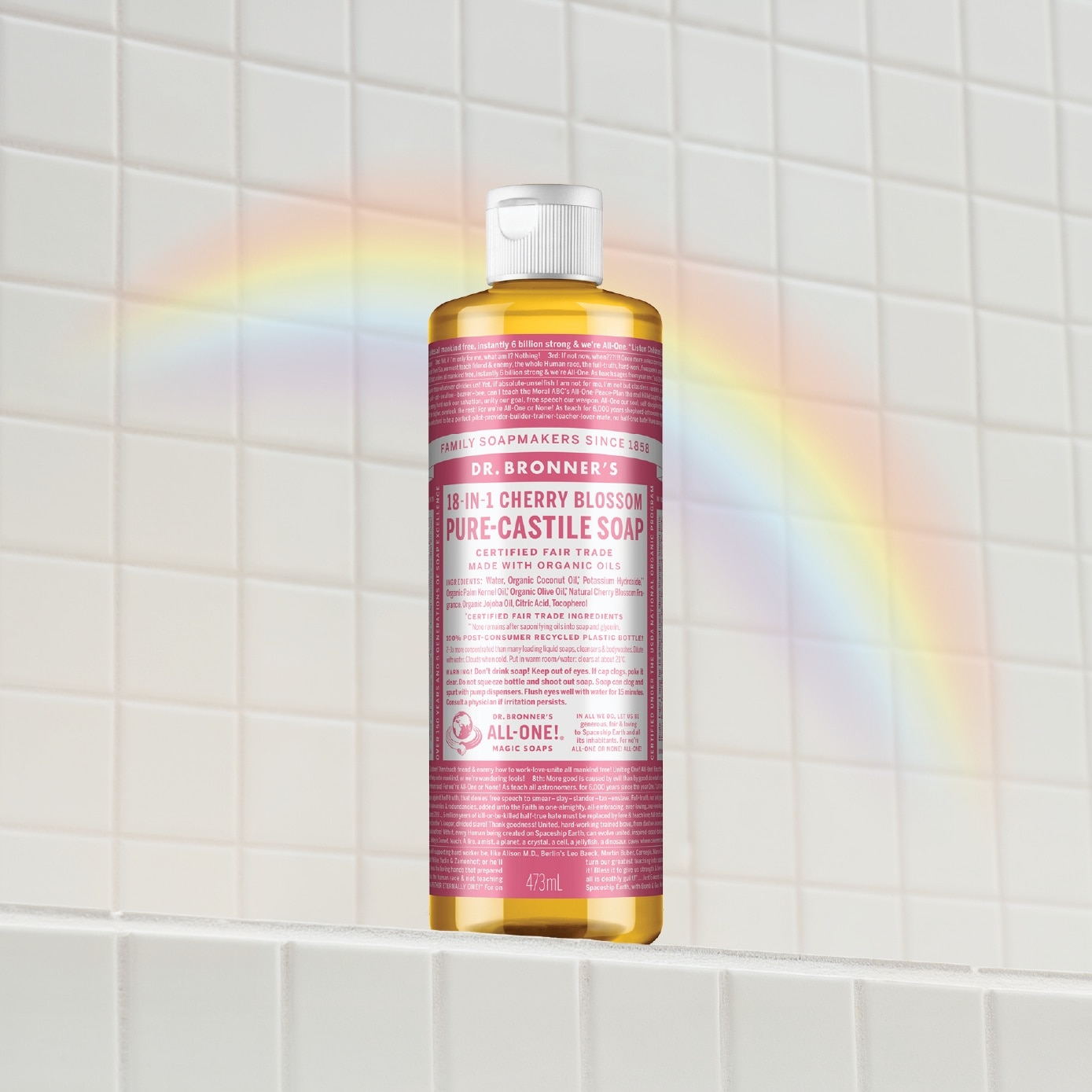 18-In-1 Cherry Blossom Pure-Castile Organic Liquid Soap 473ml