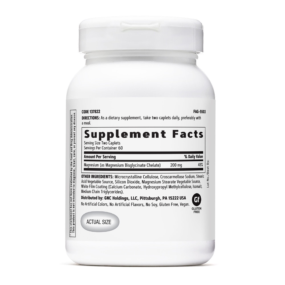 GNC Magnesium Glycinate 200mg Caplet 120s