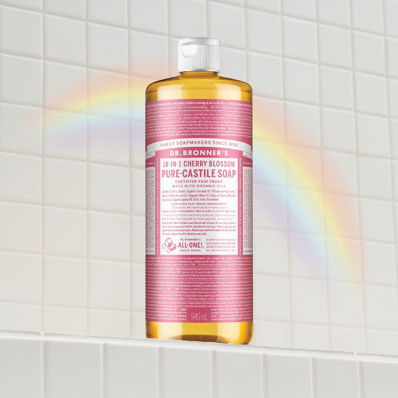 18-In-1 Cherry Blossom Pure-Castile Organic Liquid Soap 946ml