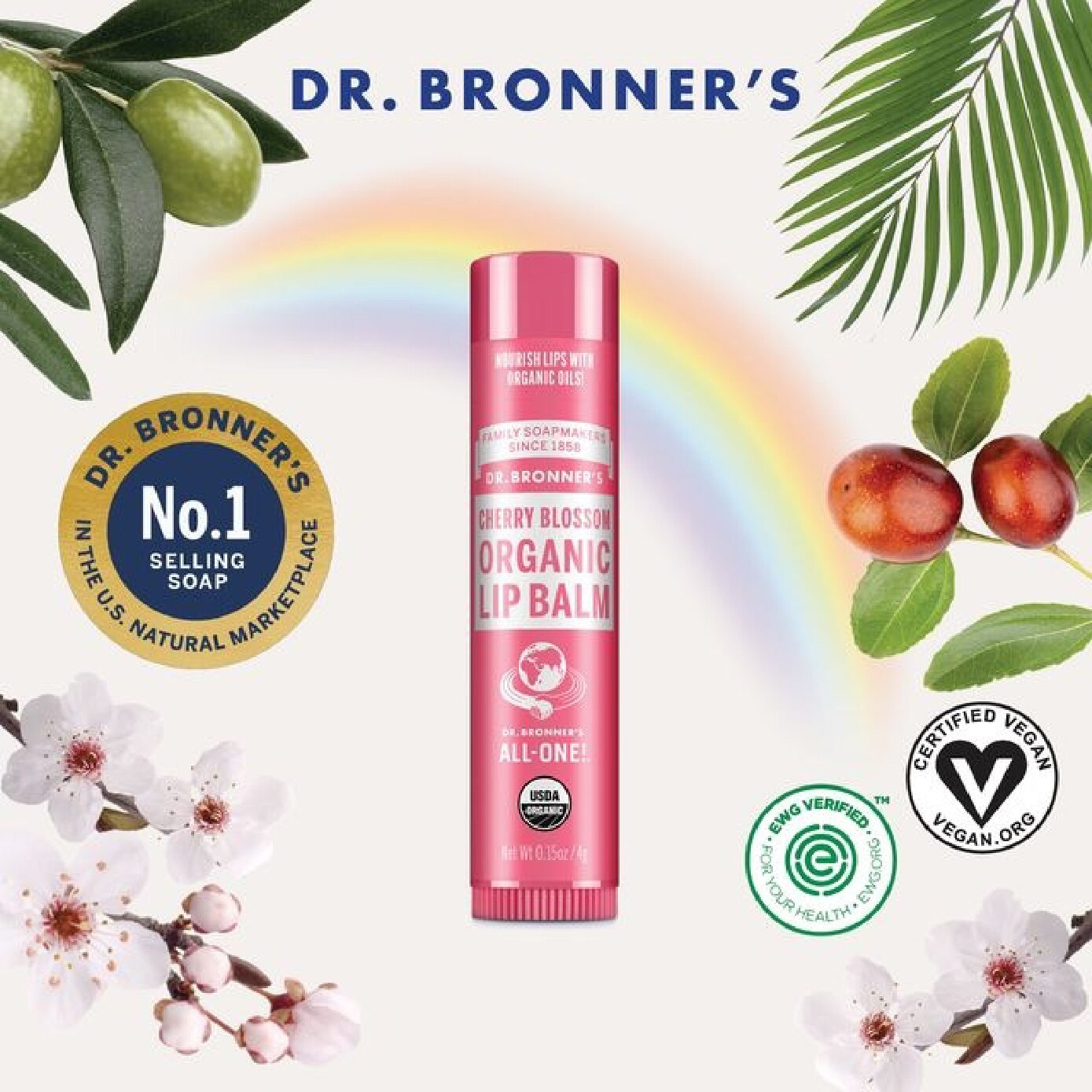 Cherry Blossom Organic Lip Balm 4g