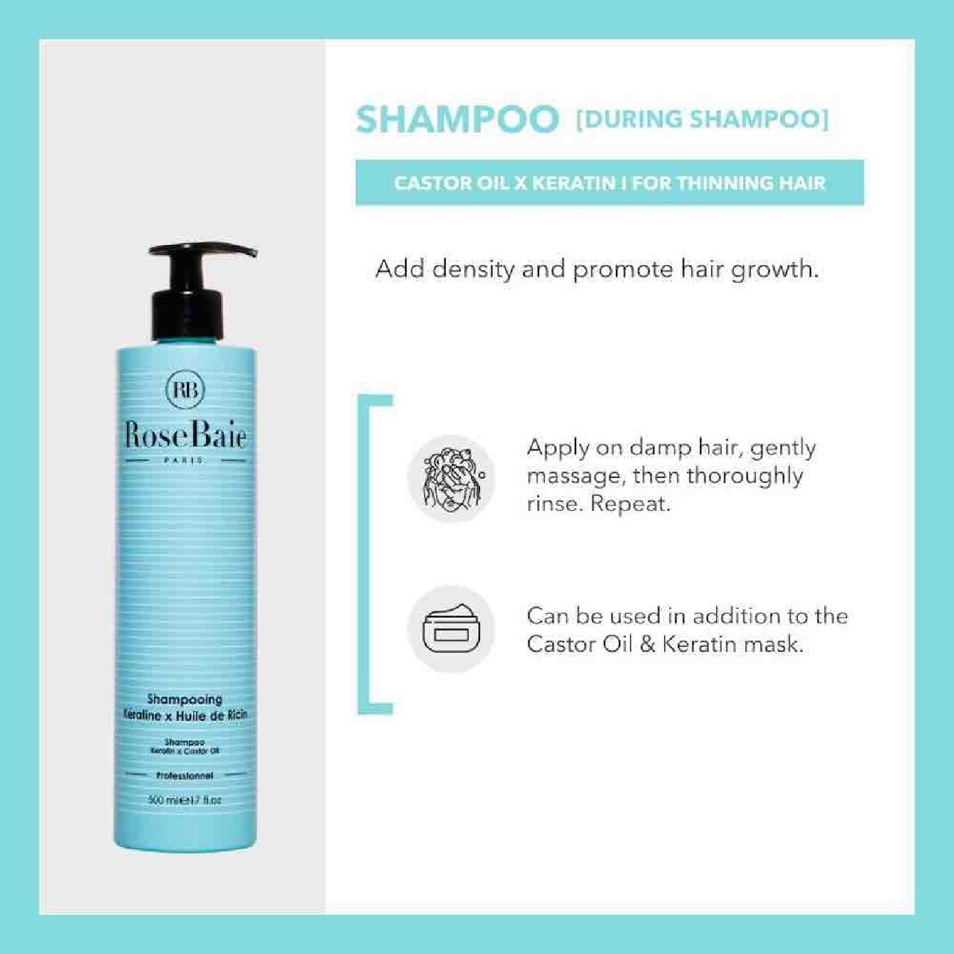 Castor Oil X Keratin Shampoo For Thinning Hair 500ml