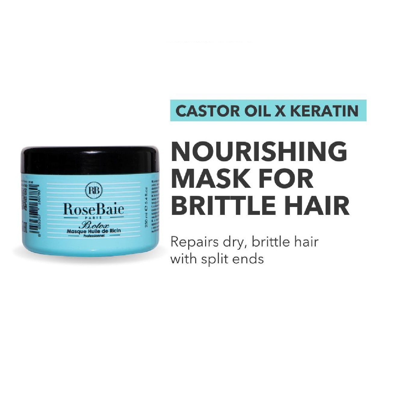 ROSEBAIE Castor Oil X Keratin Botox Hair Mask For Brittle Hair 250ml