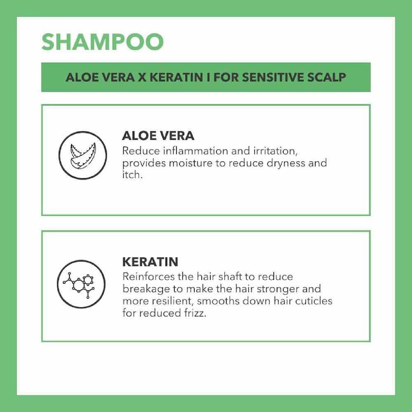 Aloe Vera X Keratin Soothe & Calm Irritation Shampoo 500ml