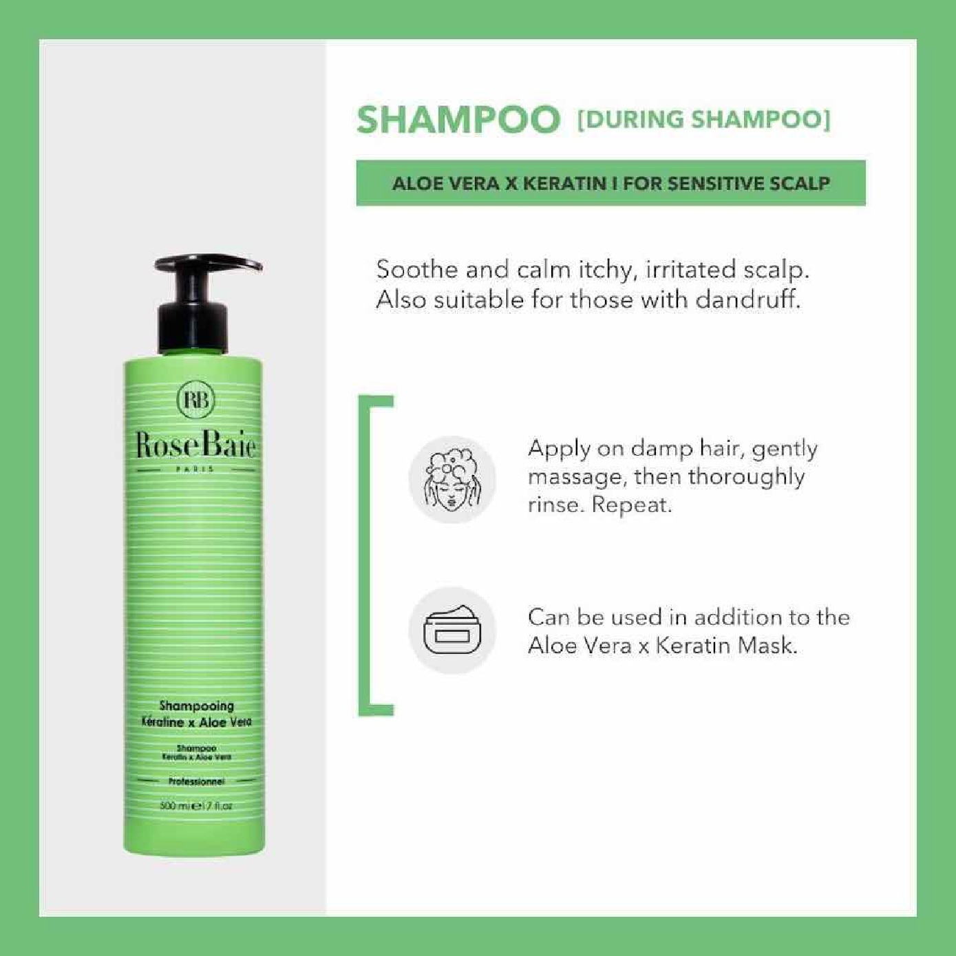 Aloe Vera X Keratin Soothe & Calm Irritation Shampoo 500ml