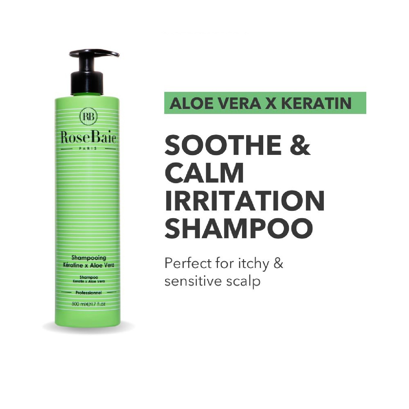 Aloe Vera X Keratin Soothe & Calm Irritation Shampoo 500ml