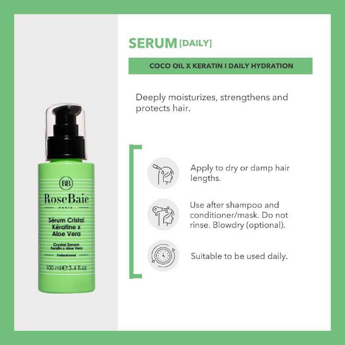 Aloe Vera X Keratin Hydrate & Revitalize Hair Serum 100ml