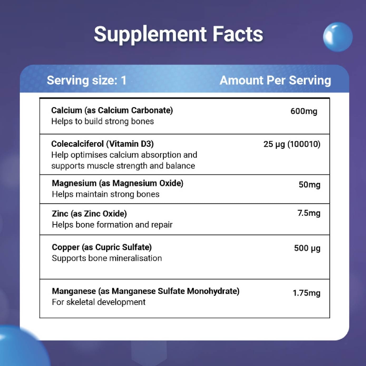 Bone & Muscle Health Plus Triple Action Calcium + 1000IU Vitamin D + Minerals Supplement Tablet 60s